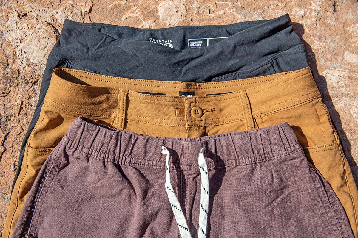 Women's hiking shorts (styles of waistband)